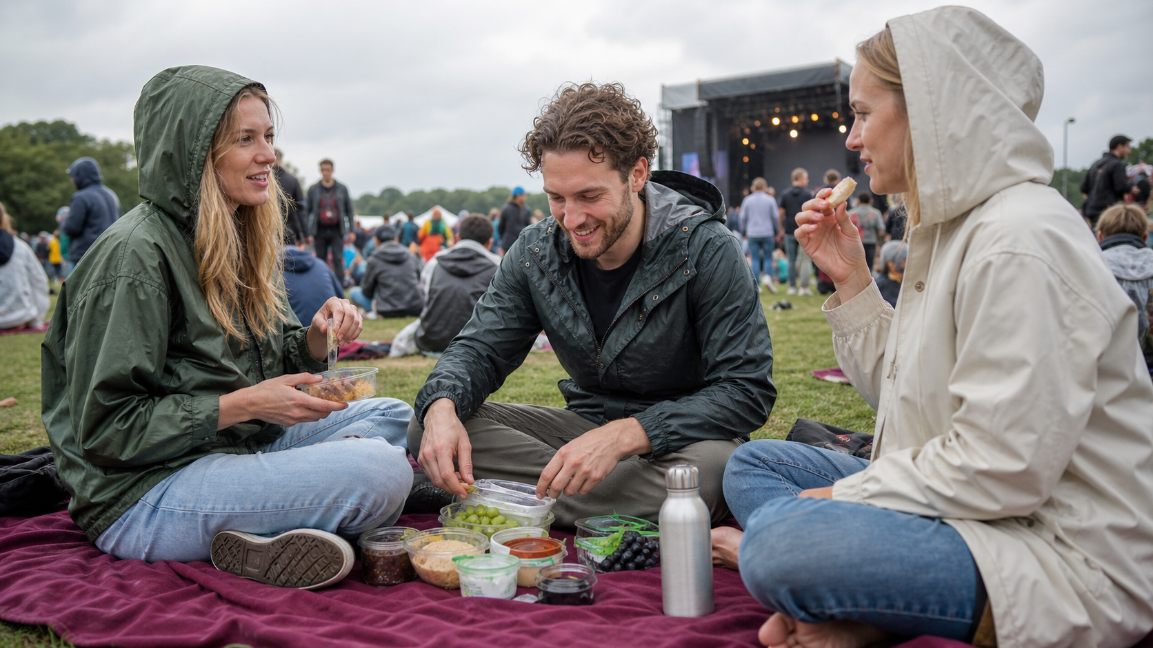 Een sfeervol evenementbeeld dat past bij een openluchtconcert bezoeken met wisselvallig weer: zo bereid je je voor