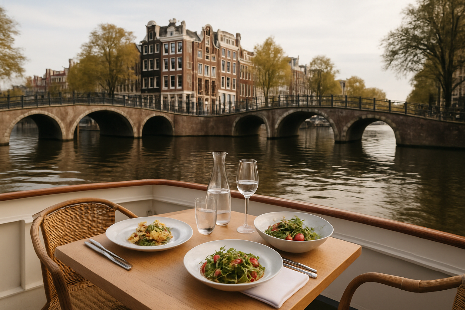 Foto bij Dineren op het water in Amsterdam: zo ziet een avondcruise eruit